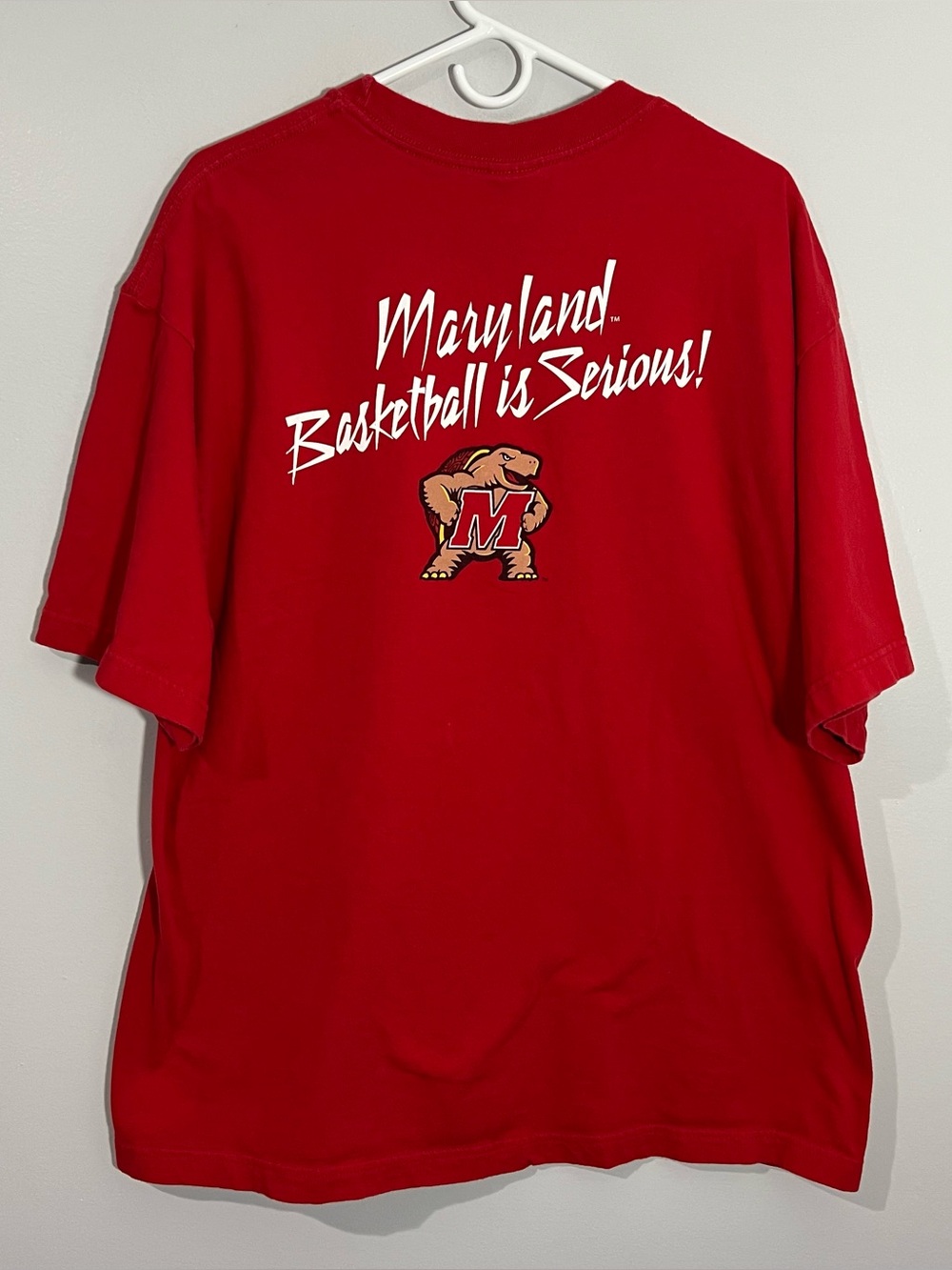 Vintage Starter Maryland Terrapins Terps Basketball Red T-Shirt Mens Large